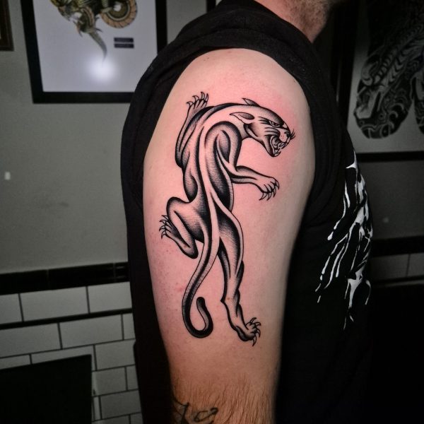 Edoardo Cuccherei is a resident artist at Nowhere Tattoo Shop. With over ten years experience tattooing, Edoardo is no stranger to creating iconic tattoo designs like this panther he recently created on a regular client. Edoardo is knowledgable of both traditional and contemporary tattoo styles/designs, with the ability to adapt to each clients unique ideas and/or projects.